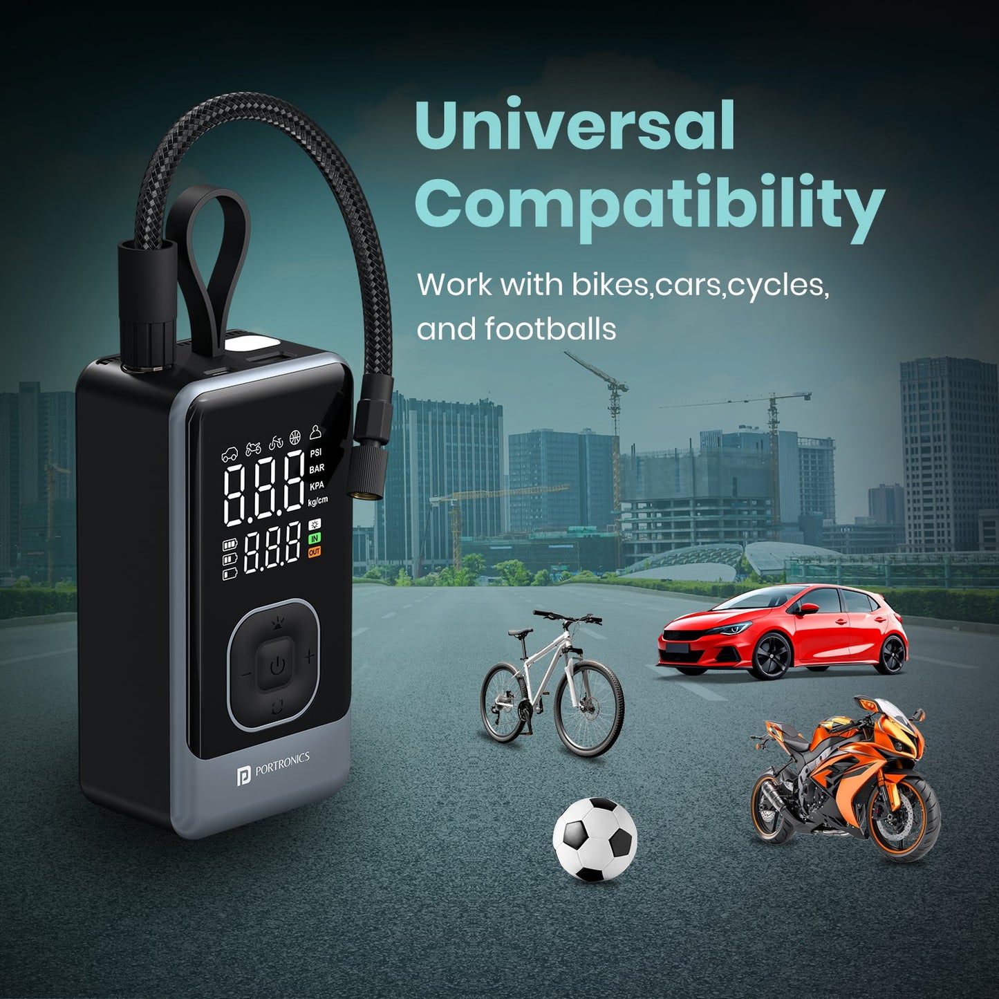 Portronics Vayu 8.0 Tyre Inflator