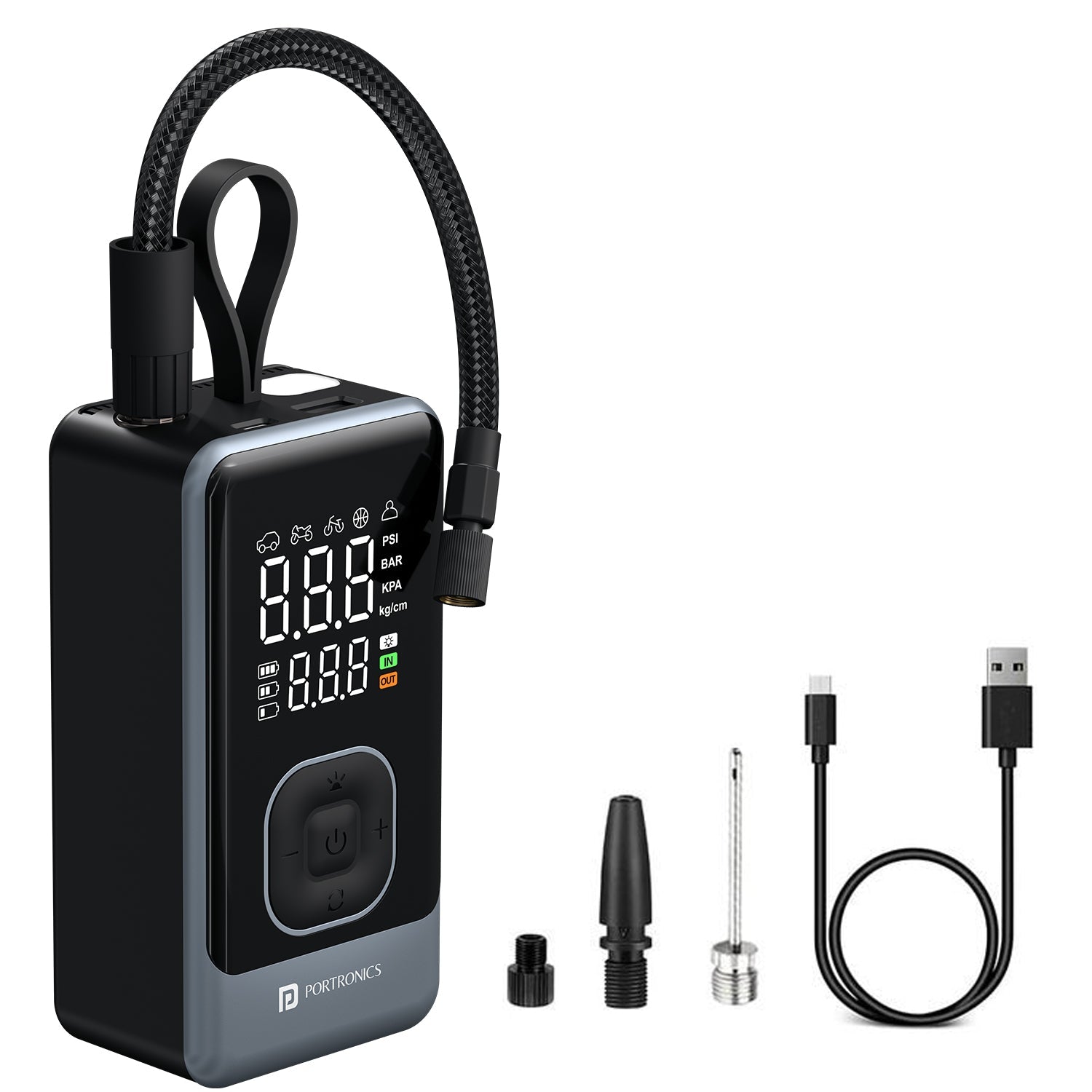 Portronics Vayu 8.0 Tyre Inflator