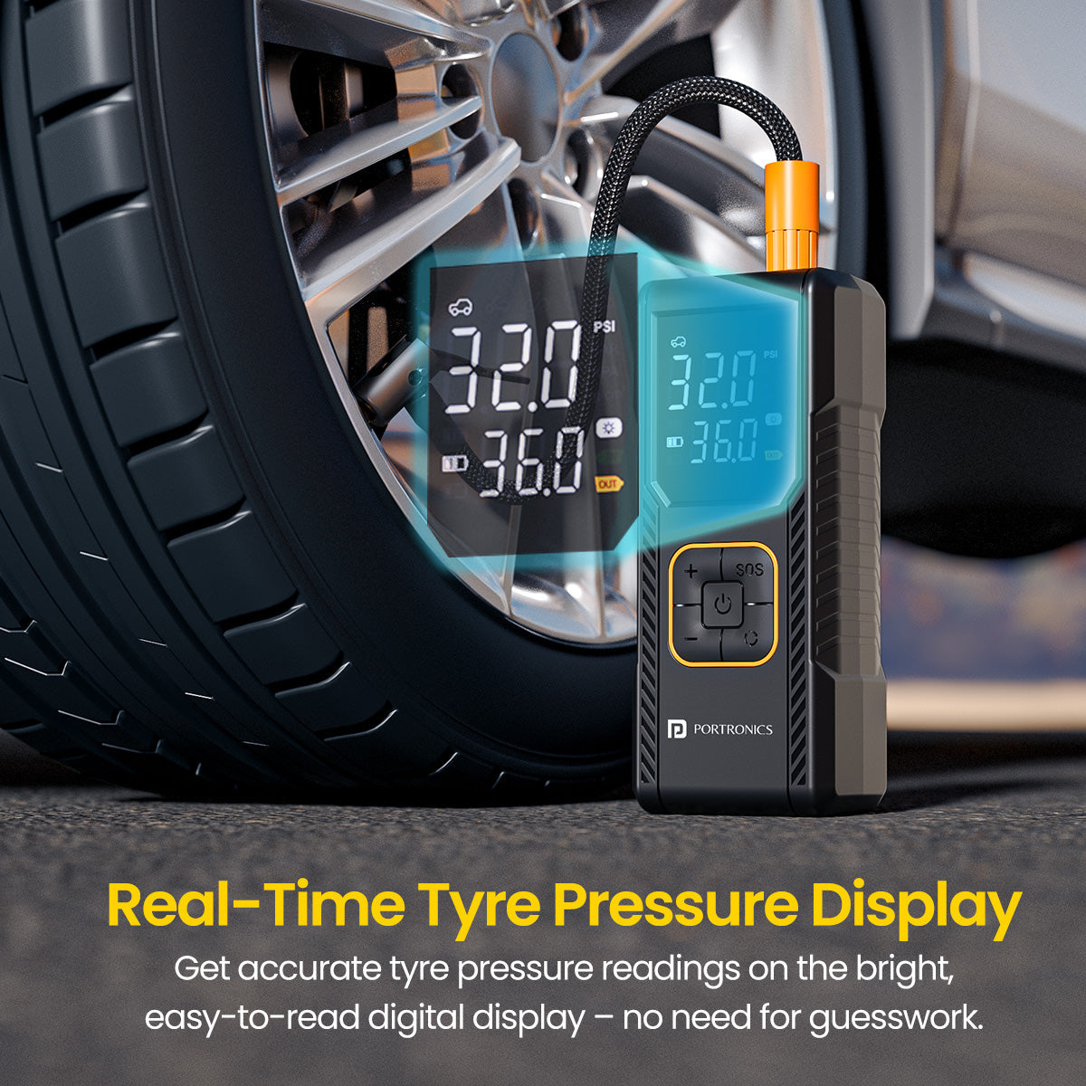 Portronics Vayu 9.0 Tyre Inflator