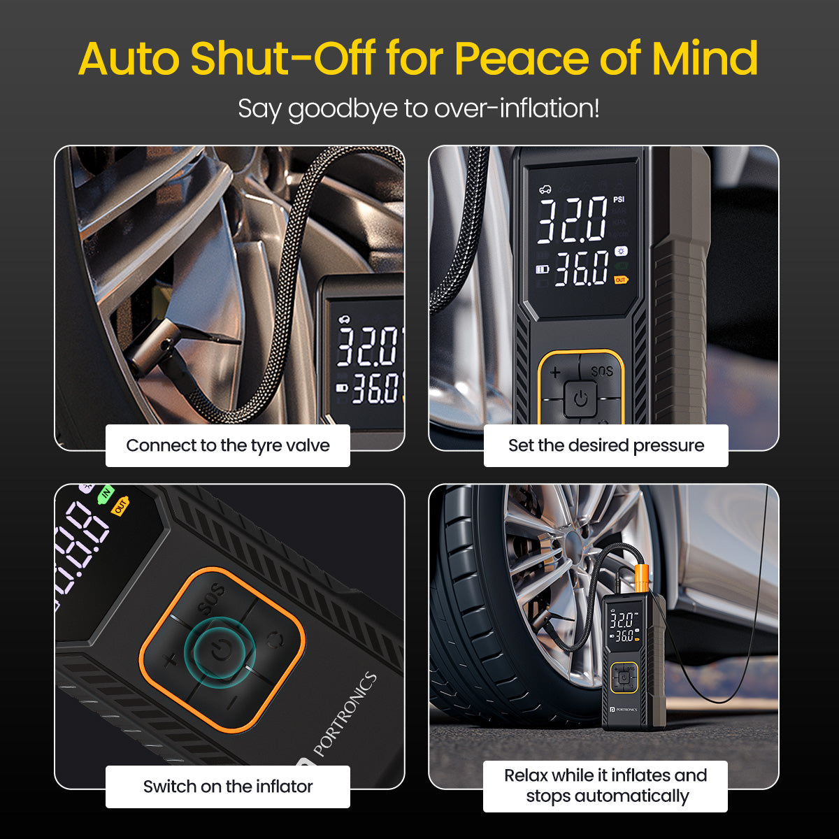 Portronics Vayu 9.0 Tyre Inflator