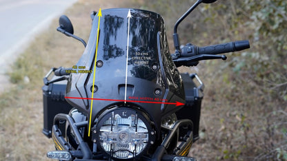 WANDERER Premium Touring Windshield for Himalayan 450 - Clear - Carbon Racing - Riders Junction