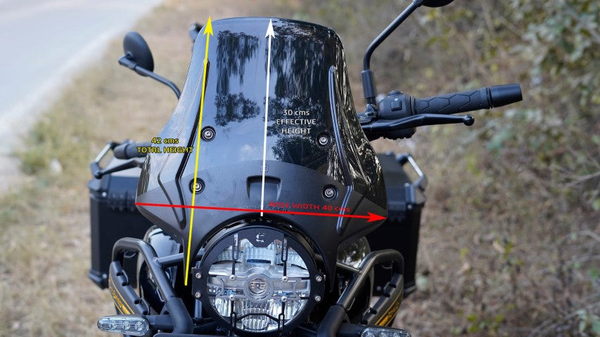 WANDERER Premium Touring Windshield for Himalayan 450 - Smoked - Carbon Racing - Riders Junction