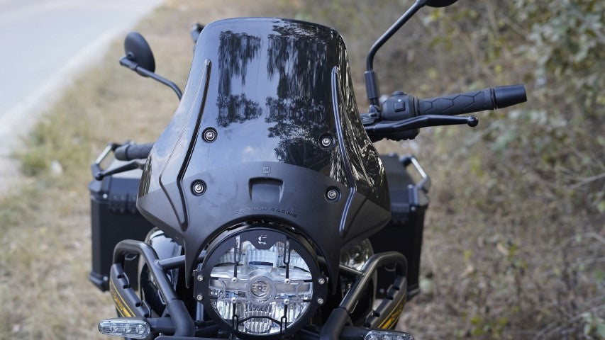 WANDERER Premium Touring Windshield for Himalayan 450 - Smoked - Carbon Racing - Riders Junction