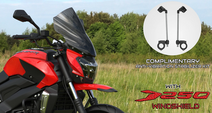 Premium Windshield for Dominar 400 / Dominar 250 with Stabilizer Kit - Carbon Racing