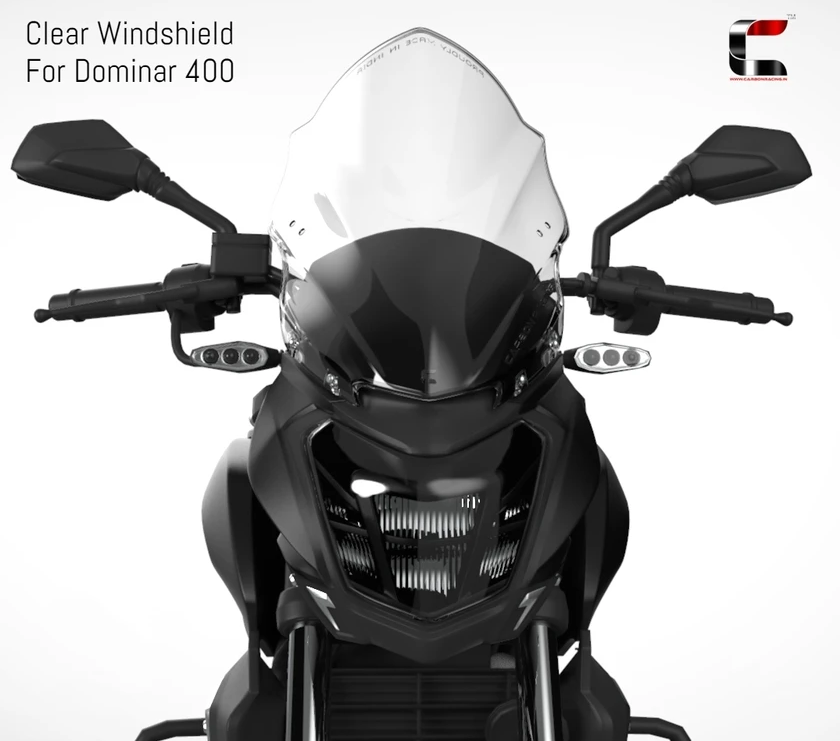 Premium Windshield for Dominar 400 / Dominar 250 with Stabilizer Kit - Carbon Racing - Riders Junction