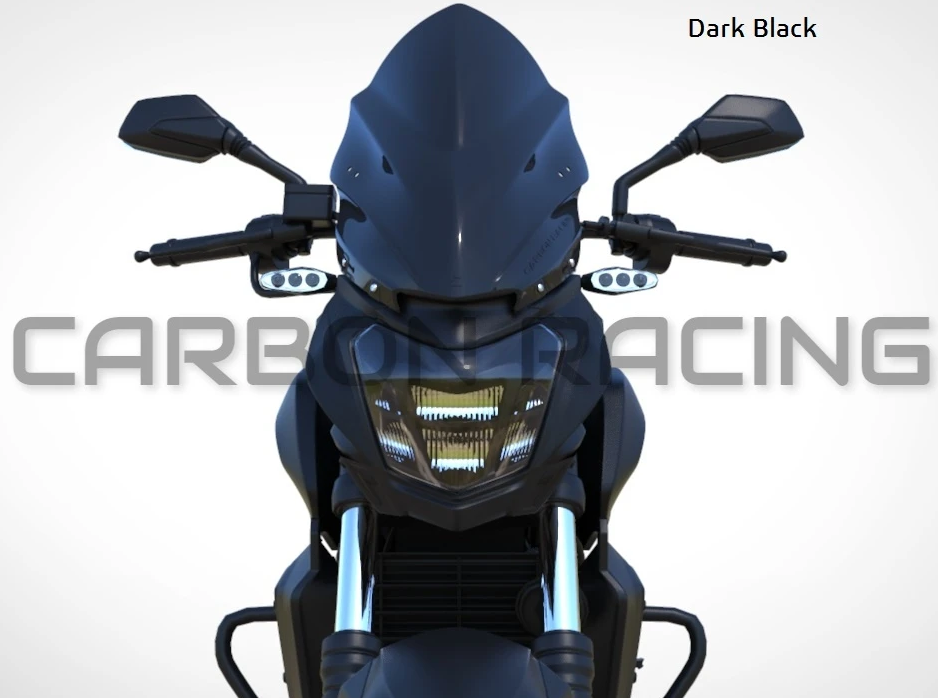 Premium Windshield for Dominar 400 / Dominar 250 with Stabilizer Kit - Carbon Racing - Riders Junction