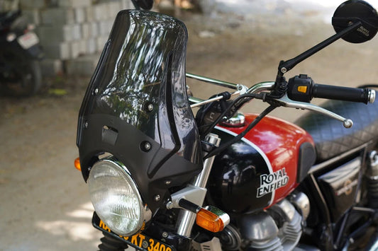 Premium Windshield for Royal Enfield Interceptor 650 - Smoked V2 (Version 2) - Riders Junction