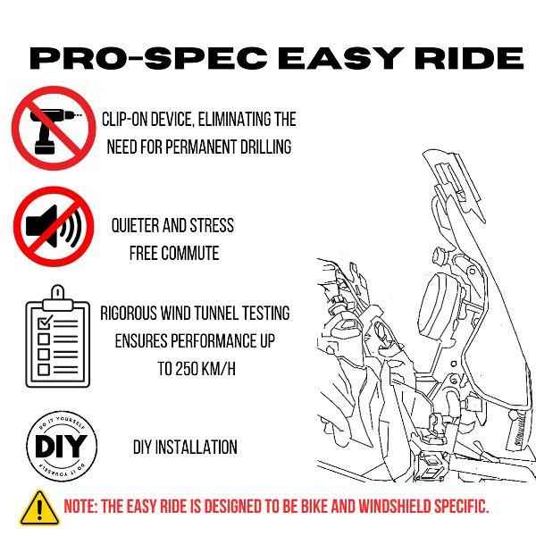Pro-Spec Easy Ride Clip-on Windshield Extender for BMW 310GS - ER700