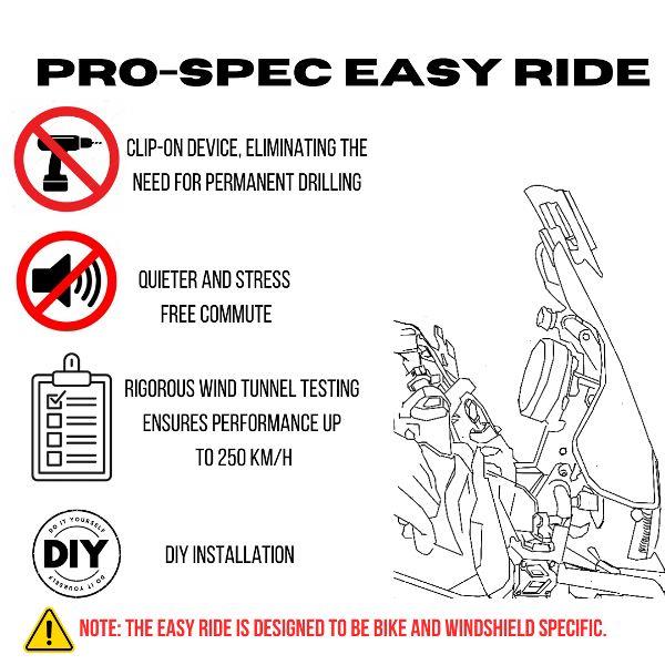 Pro-spec Easy Ride Windshield Extender Clip-on for Honda CB 200 X - ER720