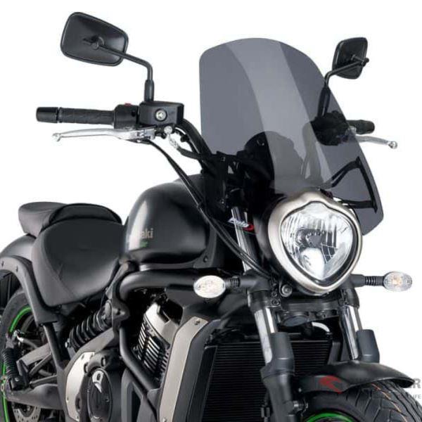 Puig Naked New Generation Touring Windshield for Kawasaki Vulcan S (Dark Smoke)-8164F