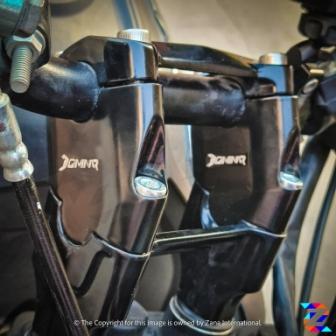 Pull Back Angular Handle Bar Riser Texture Matt Black For Dominar 400 - ZANA - ZI-8120 - Riders Junction