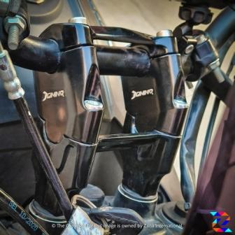 Pull Back Angular Handle Bar Riser Texture Matt Black For Dominar 400 - ZANA- ZI-8120