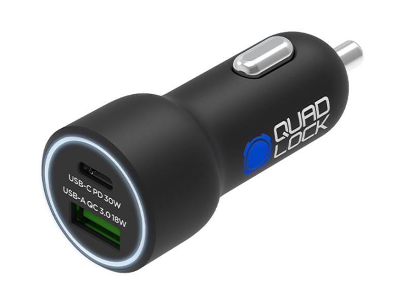 Quadlock® Quad Lock 48W Dual Car Charger - USB-C PD + USB-A QC3.0-QLA-DCC-2