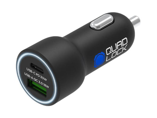Quadlock® Quad Lock 48W Dual Car Charger - USB-C PD + USB-A QC3.0-QLA-DCC-2