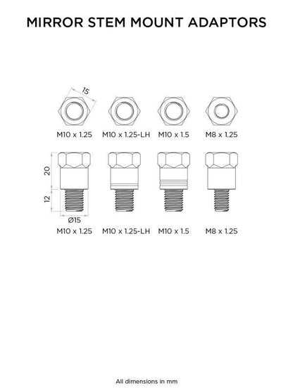 Quadlock® Quad Lock Mirror Stem Mount Adapter Kit-QLP-MSA