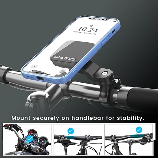 Quick Lock GEN-1 Motorcycle Mobile Holder with In-built Magnetic Lock Technology Handlebar - Riders Junction