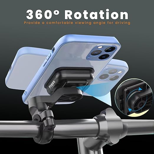 Quick Lock GEN-1 Motorcycle Mobile Holder with In-built Magnetic Lock Technology Handlebar - Riders Junction