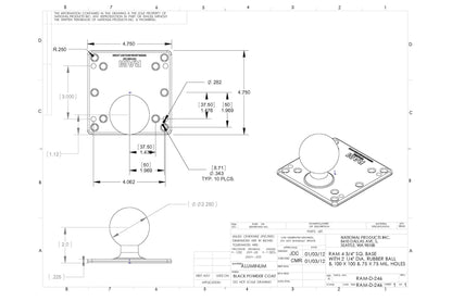 RAM BASE - VESA PLATE (100MM) WITH BALL