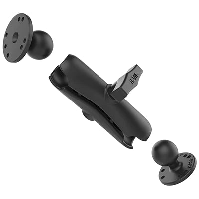 RAM C SIZE 38MM (1.5") BALL MOUNT WITH 50.8MM 2/2.5" PLATE (AMPS HOLE)