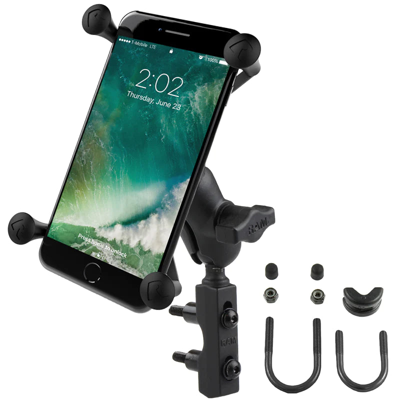 RAM SET- LARGE PHONE MOUNT WITH BRAKE/CLUTCH RESERVOIR BASE