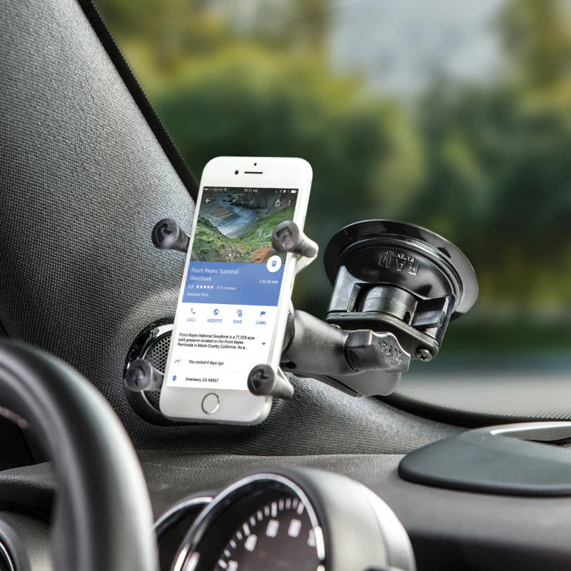 RAM SET - SUCTION CUP X GRIP PHONE CRADLE BELOW 127MM (5")