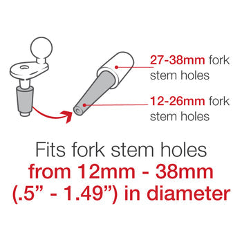 RAM® Mounts Motorcycle Fork Stem Ball Base with Rubber Expansion Plug (RAM-B-342U)