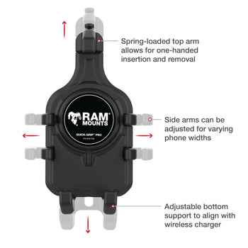 RAM® Mounts Quick-Grip™ Pro Phone Holder with Ball & Vibration Damper - RAM-HOL-PD5BVU