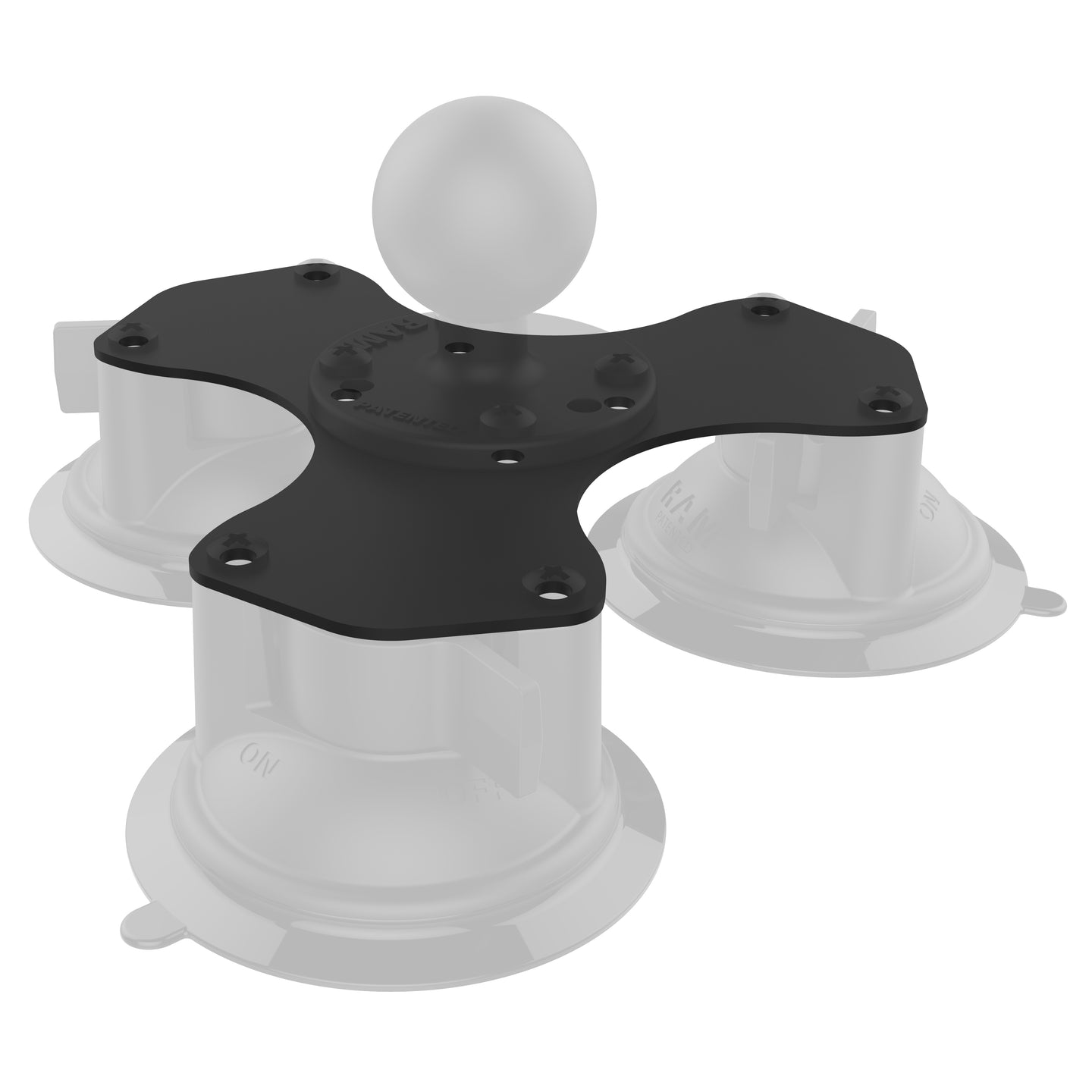 RAM® Mounts Triple Suction Cup Plate Adapter - RAM-224-3BPU