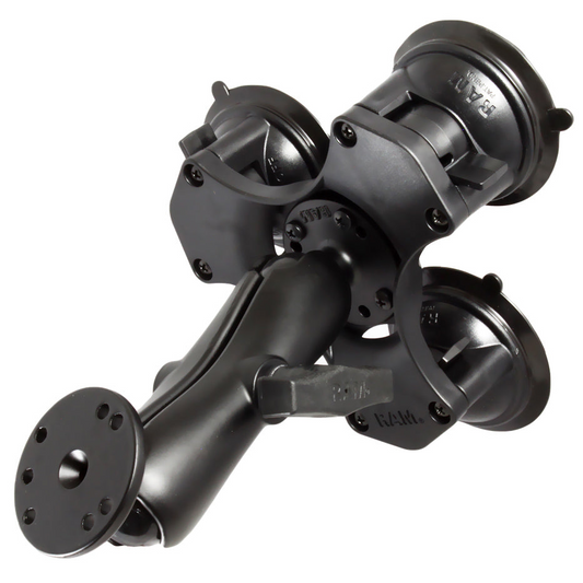 RAM® Mounts Twist-Lock Triple Suction Cup Mount with Round Plate (RAP-365-101U)