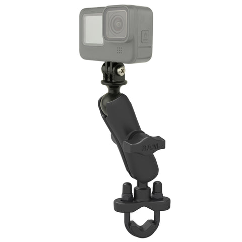RAM® Mounts U-Bolt Double Ball Mount with Action Camera Adapter - Medium (RAM-B-149Z-GOP1U)