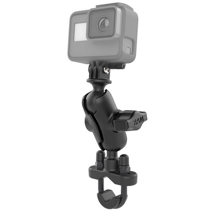 RAM® Mounts U-Bolt Double Ball Mount with Action Camera Adapter - Short (RAM-B-149Z-A-GOP1U)