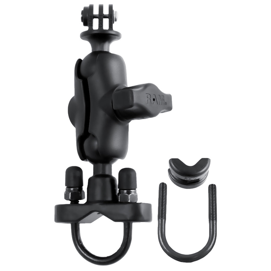 RAM® Mounts U-Bolt Double Ball Mount with Action Camera Adapter - Short (RAM-B-149Z-A-GOP1U)