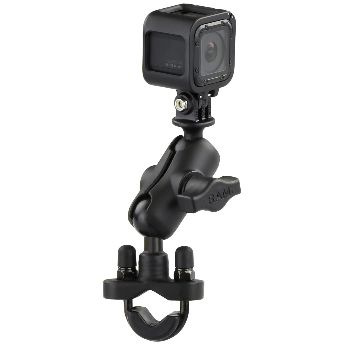 RAM® Mounts U-Bolt Double Ball Mount with Action Camera Adapter - Short (RAM-B-149Z-A-GOP1U)