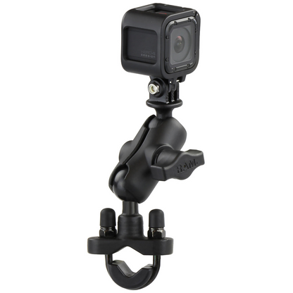 RAM® Mounts U-Bolt Double Ball Mount with Action Camera Adapter - Short (RAM-B-149Z-A-GOP1U)