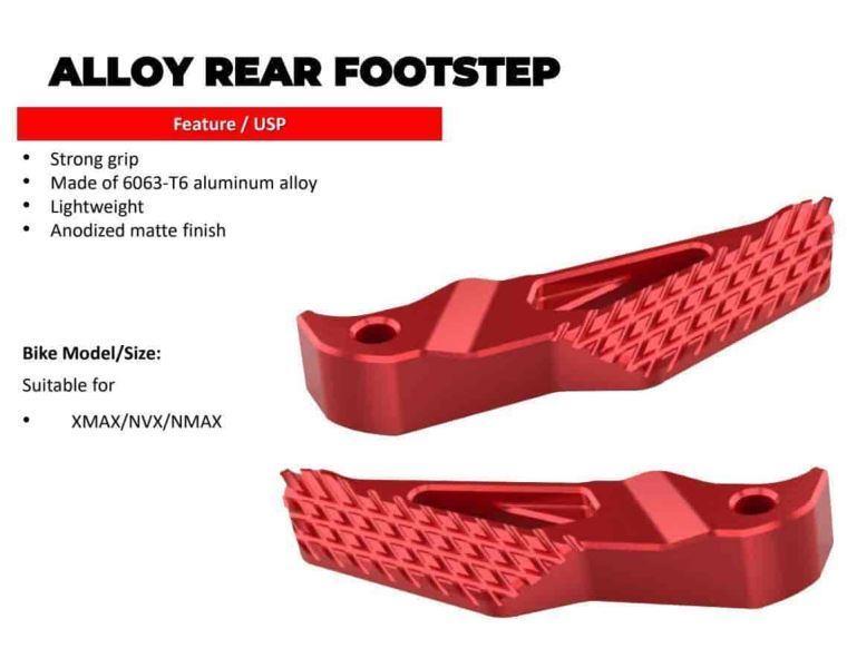 RCB Alloy Rear Footstep For Aerox 155-01FS011 (Red)