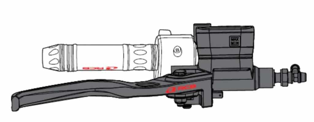 RCB E3 Series Master Brake Pump 12.7 MM RH Master Cylinder 01BP010B ( BLACK ) - Riders Junction