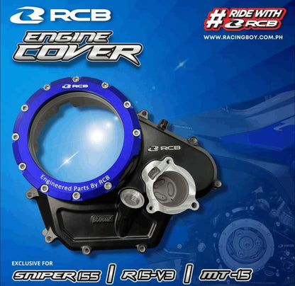 RCB Engine Cover R15V3 MT15 01E0010 ( BLUE ) - Riders Junction