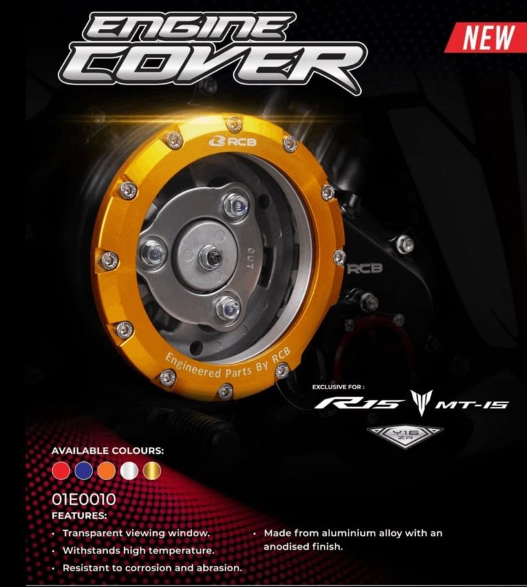 RCB Engine Cover R15V3 MT15 01E0010 ( RED ) - Riders Junction