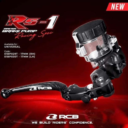 RCB Forged Master Brake Pump Carbon Lever RS-1 17MM 01BP030T ( Left Hand)