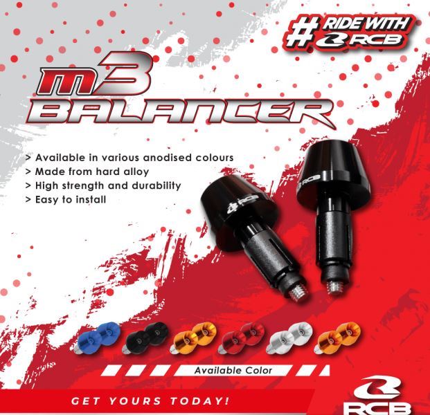 RCB Handlebar Weight Balancer M3 01BL003 (Silver)