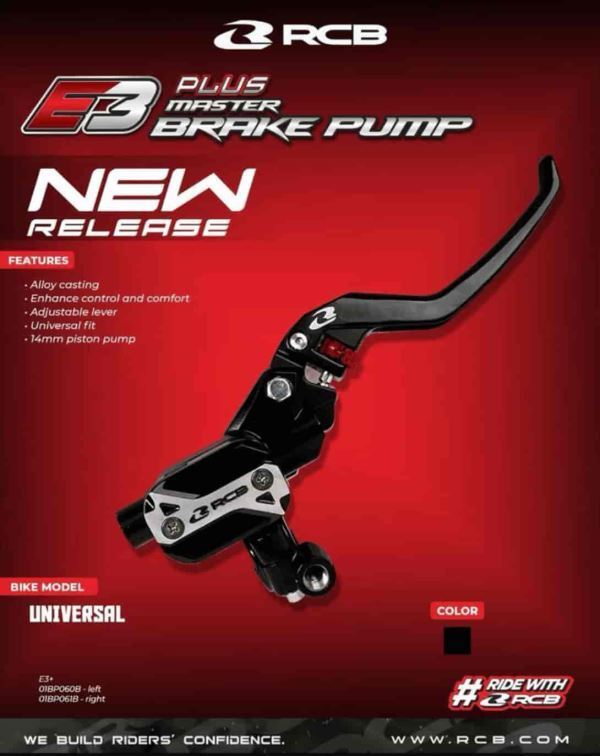 RCB Master Brake Pump E3+ Rh14mm-BK (01BP061B)