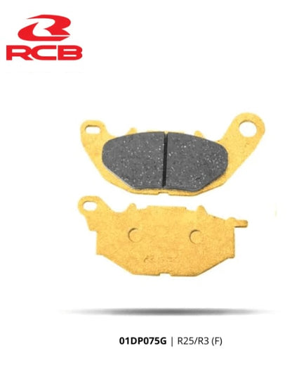 RCB S2-D2 Series Brake Disc Pad Yamaha R3 MT03 01DP076G ( REAR 01DP076G ) (Gold)