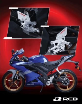 RCB S2 V2 Single Set Footrest – YAMAHA R15V3 MT15 01FR030 ( SILVER ) - Riders Junction