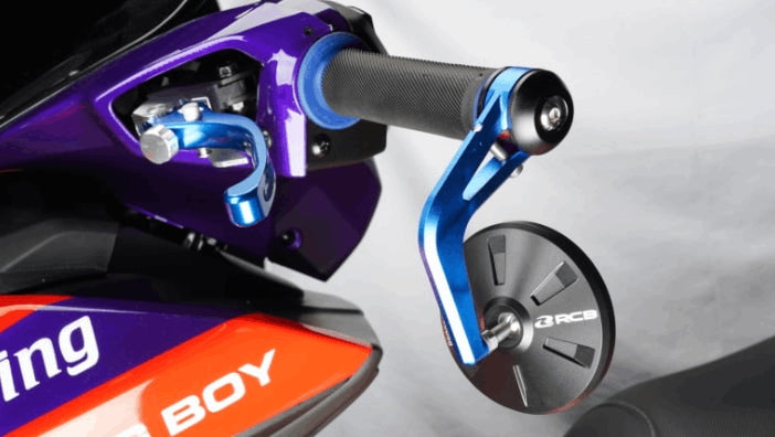 RCB S6 Alloy Side Mirror BAR-END 01MR007 ( BLUE ) - Riders Junction