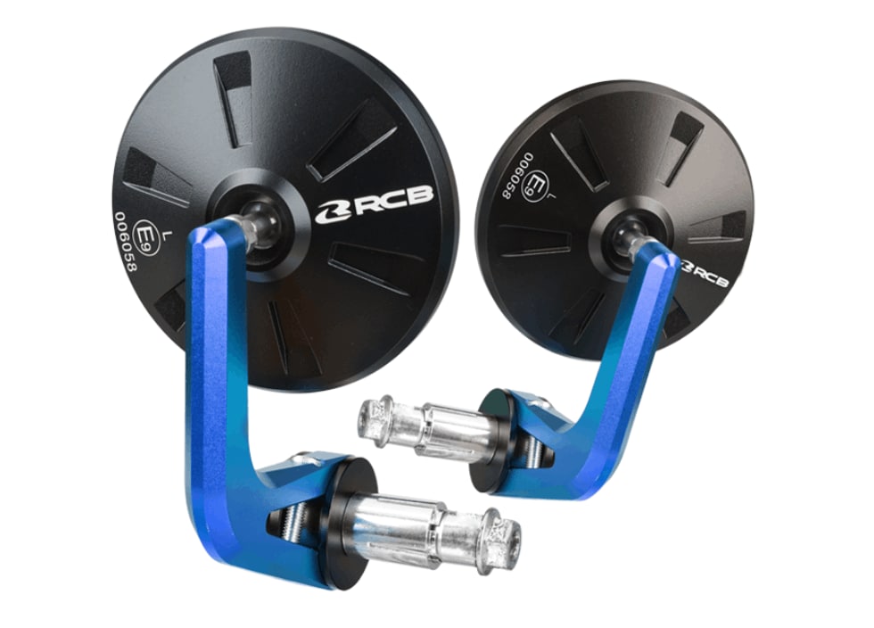 RCB S6 Alloy Side Mirror BAR-END 01MR007 ( BLUE ) - Riders Junction