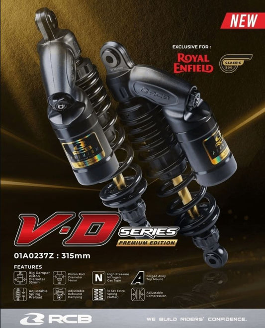 RCB VD Series Suspension Rear Shock Absorber Royal Enfield Classic 350 BS4 BS6 01A0237Z - Riders Junction