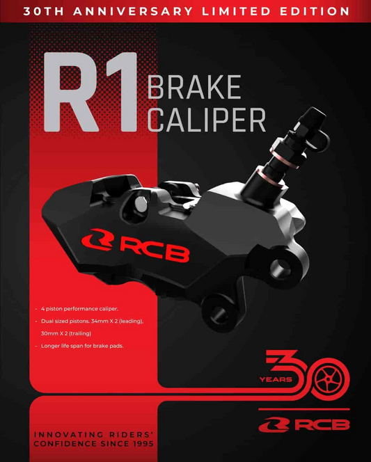 RCB Brake Caliper 4 Piston R1 CNC Series (RH) - 30 Years Edition Black (01BC104Z)