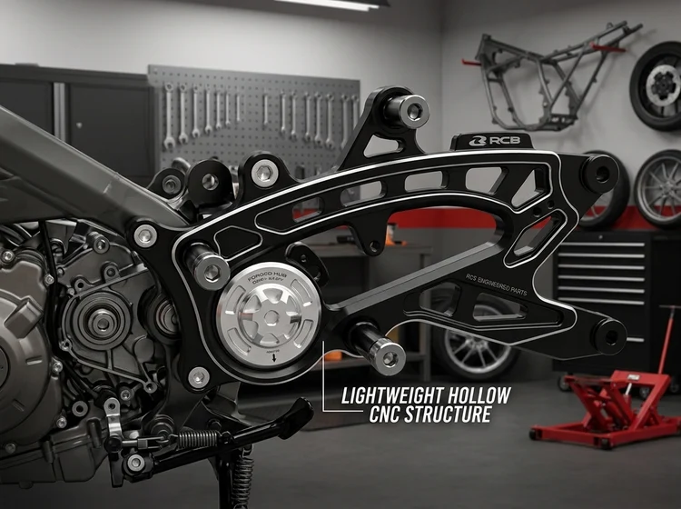 RCB CNC Alloy Swing Arm NMAX V2 - Black - 01SA021B