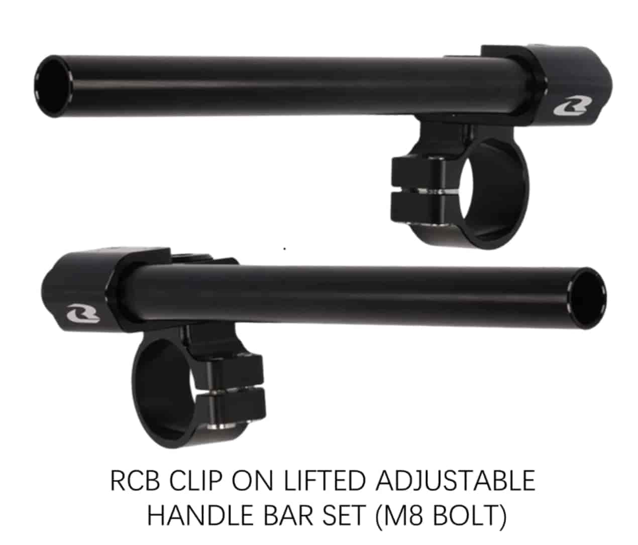 RCB Clip On Lifted Adjustable Handle Bar Set Black (M8-bolt) - 47MM 01HB018B