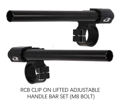 RCB Clip On Lifted Adjustable Handle Bar Set Black (M8-bolt) - 47MM 01HB018B